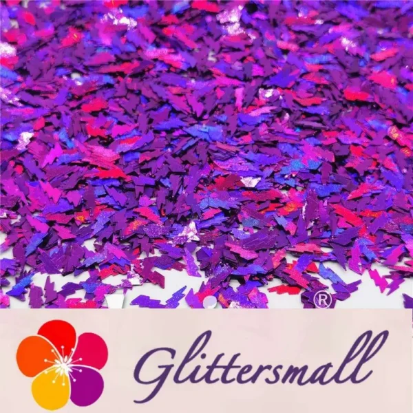 IMG_20201221_154849_9ca8098c-e397-45e5-9f62-70b0bf35b843.webp 4mm Thunder Or Lightning Shaped Holographic Purple Glitter LB0800