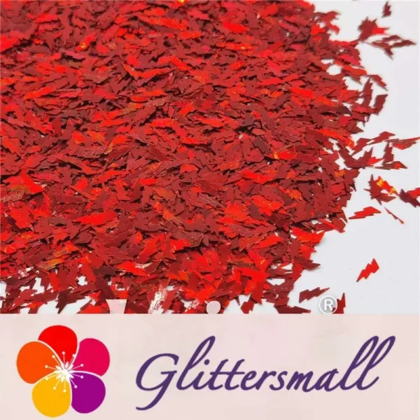 IMG_20201221_155521_ebd52af8-47fc-4725-80ed-1bf5911f6616.webp 4mm Thunder Or Lightning Shaped Holographic Red Glitter LB0300