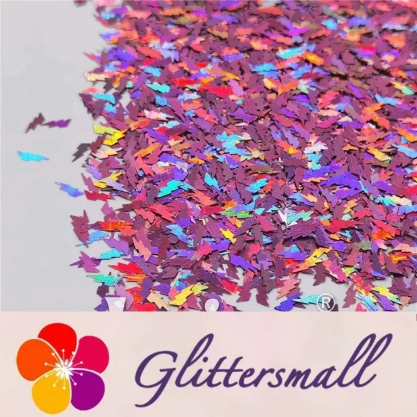 IMG_20201221_155811_430f2ae9-05df-46be-91da-8628b77430d3.webp 4mm Thunder Or Lightning Shaped Holographic Pink Glitter LB0901