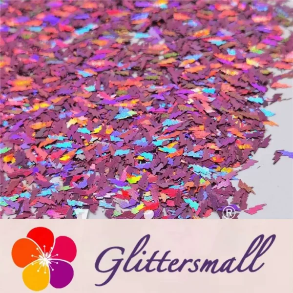 IMG_20201221_155816_121494a7-45c3-4fff-a9c7-3fc31a2ee8e1.webp 4mm Thunder Or Lightning Shaped Holographic Pink Glitter LB0901
