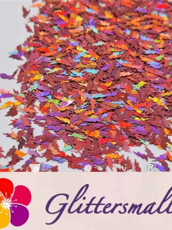 4mm Thunder Or Lightning Shaped Holographic Hazy Pink Glitter LB0911