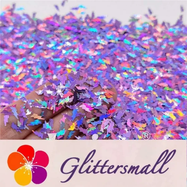 IMG_20201221_161840_ed0d67b1-35ef-4681-96f4-d45868b8a951.webp 4mm Thunder Or Lightning Shaped Holographic Light Purple Glitter LB0802