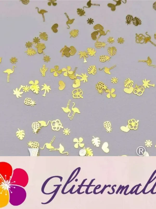 Golden Tropical Shaped Collection Mixed Metal Glitter MC205
