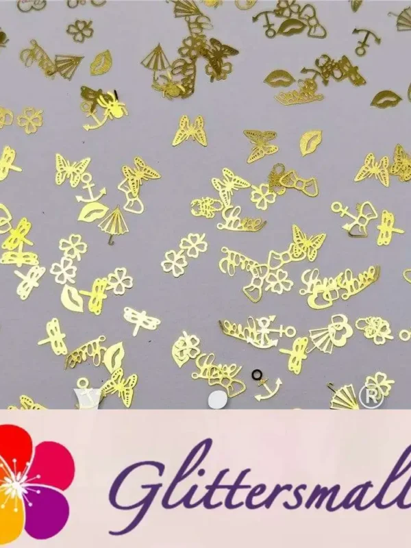 Golden Random Shaped Mixed Metal Glitter MC209