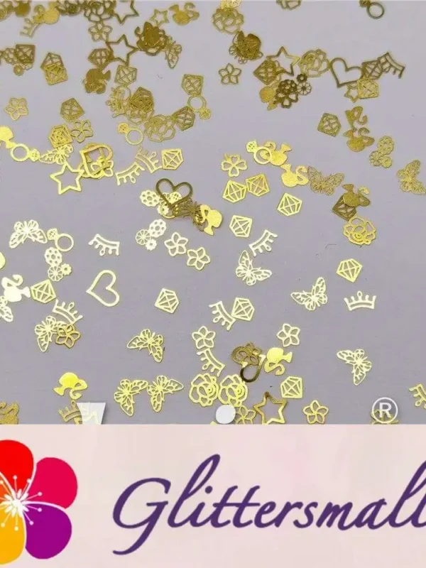 Golden Random Shaped Mixed Metal Glitter MC210