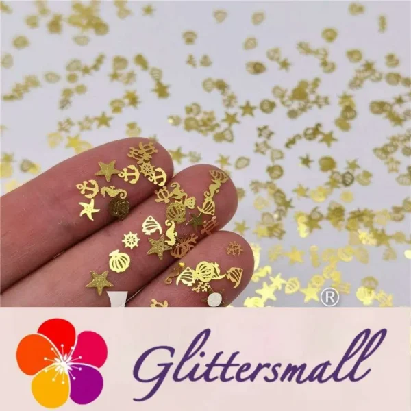IMG_20210105_144153.webp Golden Marine Organism Shaped Mixed Metal Glitter MC211