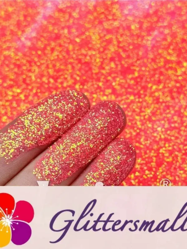 0.3mm Fluorescent Reddish Orange High Brightness Iridescent Glitter FC334