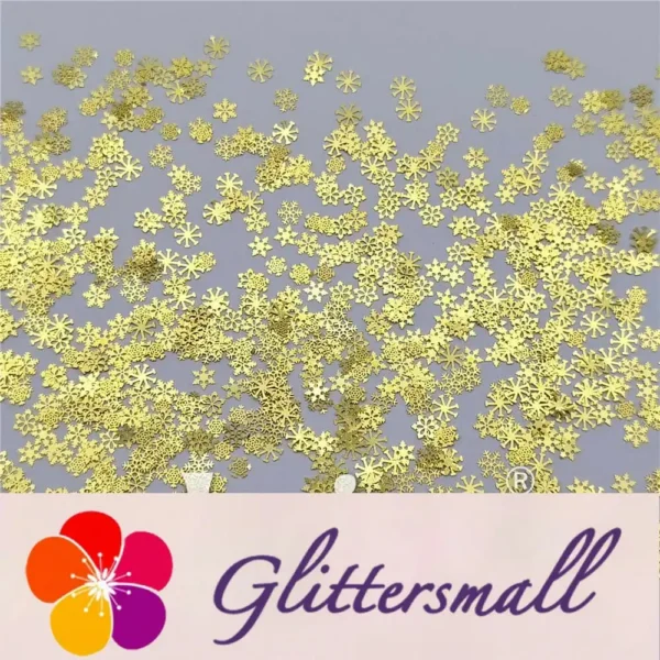 Golden Snowflake Shaped Mixed Metal Glitter MC212