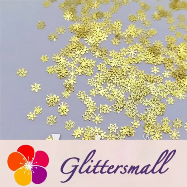 Golden Snowflake Shaped Mixed Metal Glitter MC212