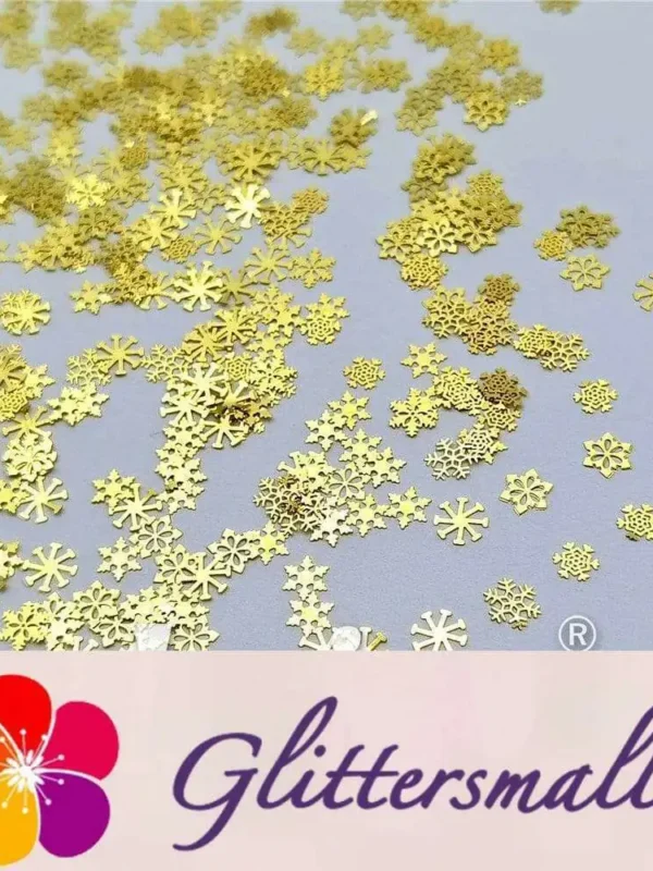 Golden Snowflake Shaped Mixed Metal Glitter MC212