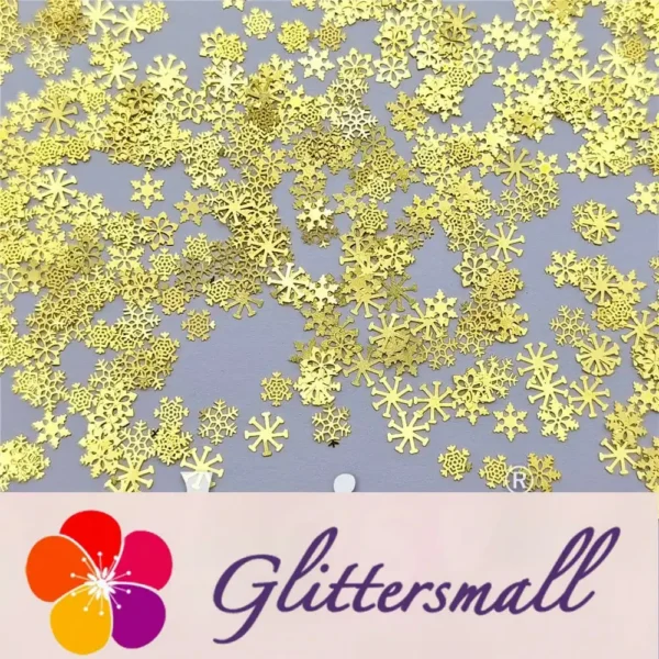 Golden Snowflake Shaped Mixed Metal Glitter MC212