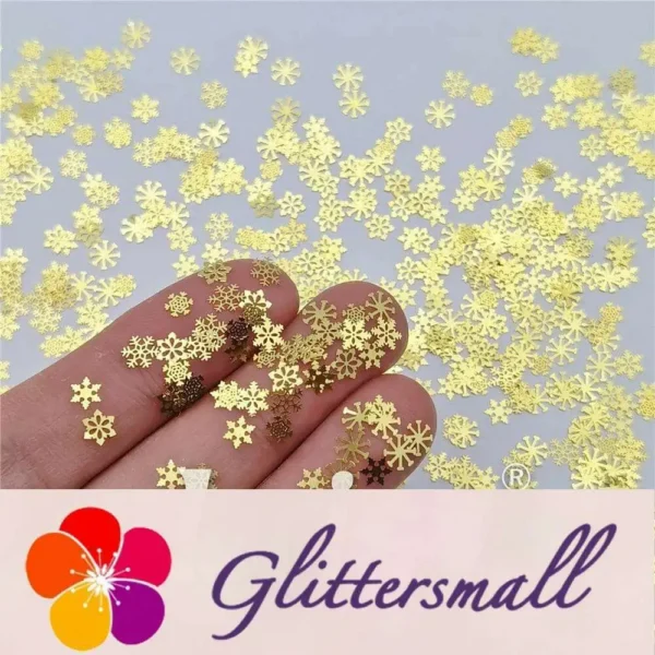 Golden Snowflake Shaped Mixed Metal Glitter MC212