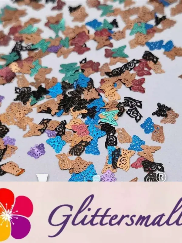 Hollow Out Butterfly Shaped Mixed Metal Glitter MC215