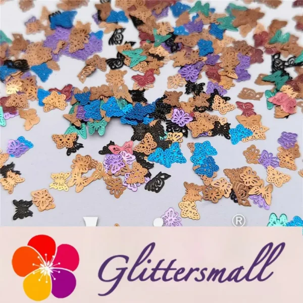Hollow Out Butterfly Shaped Mixed Metal Glitter MC215