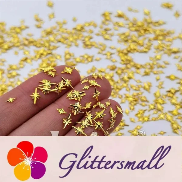 IMG_20210311_164929.webp Golden 4/6mm Eight Pointed Star Shaped Mixed Metal Nail Charms MD209