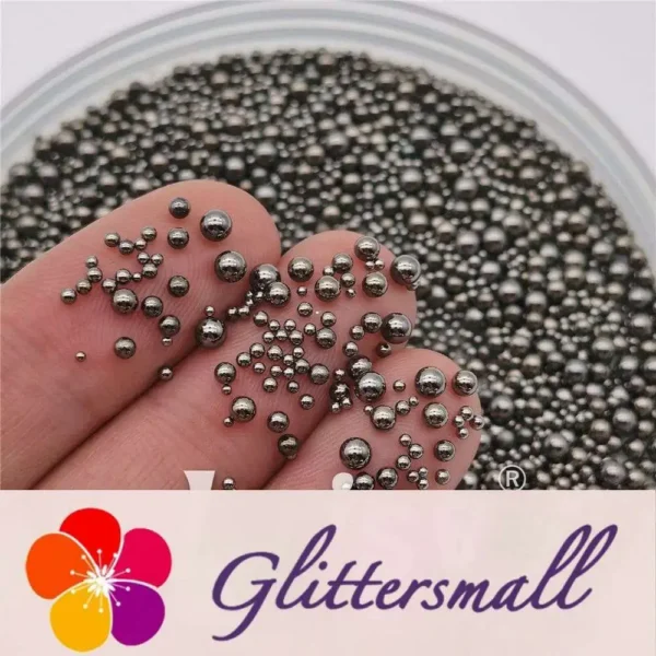 Black Beads 2/1.5/1/0.8/0.5mm Mixed Metal Nail Charms MD212