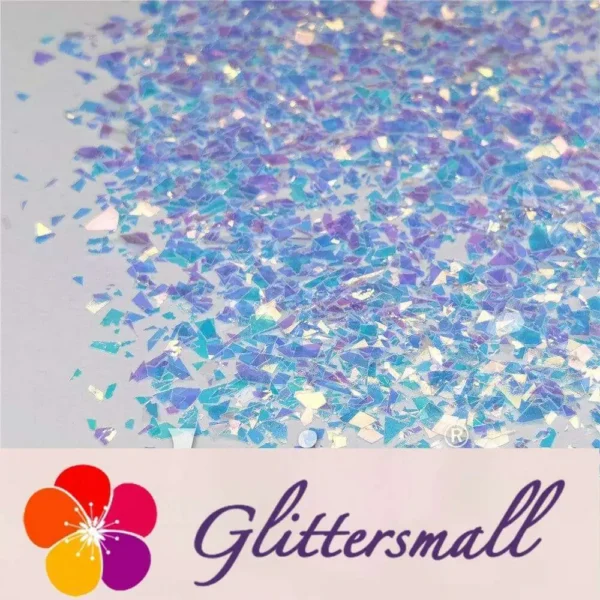Iridescent Cellophane Glitter Flakes Shard C021 4x4
