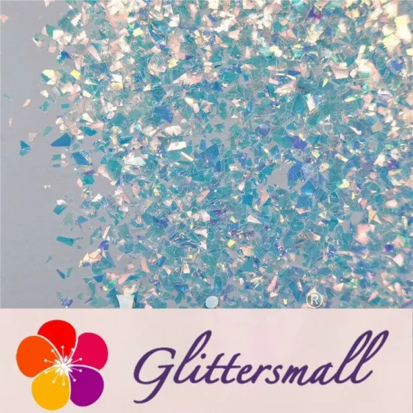 Iridescent Cellophane Glitter Flakes Shard C021 4x4