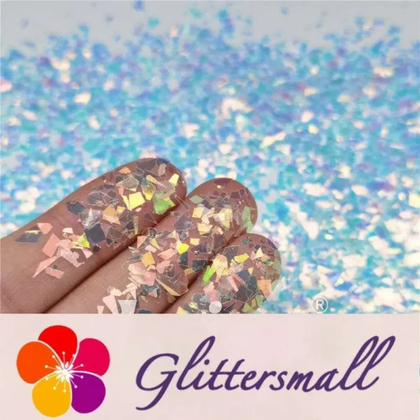 Iridescent Cellophane Glitter Flakes Shard C021 4x4