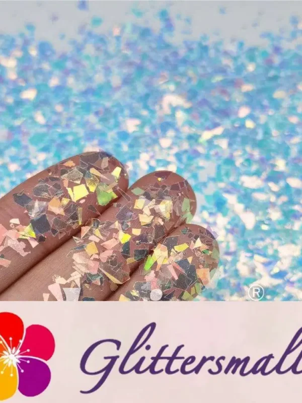 Iridescent Cellophane Glitter Flakes Shard C021 4x4