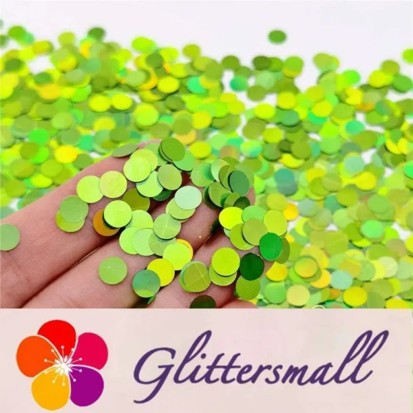 IMG_20210315_195548.webp 6mm Round Shaped Holographic Green Glitter LB0601