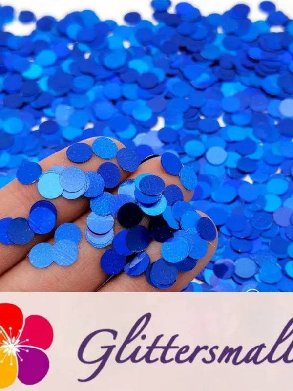 6mm Round Shaped Holographic Lake Blue Glitter LB0705
