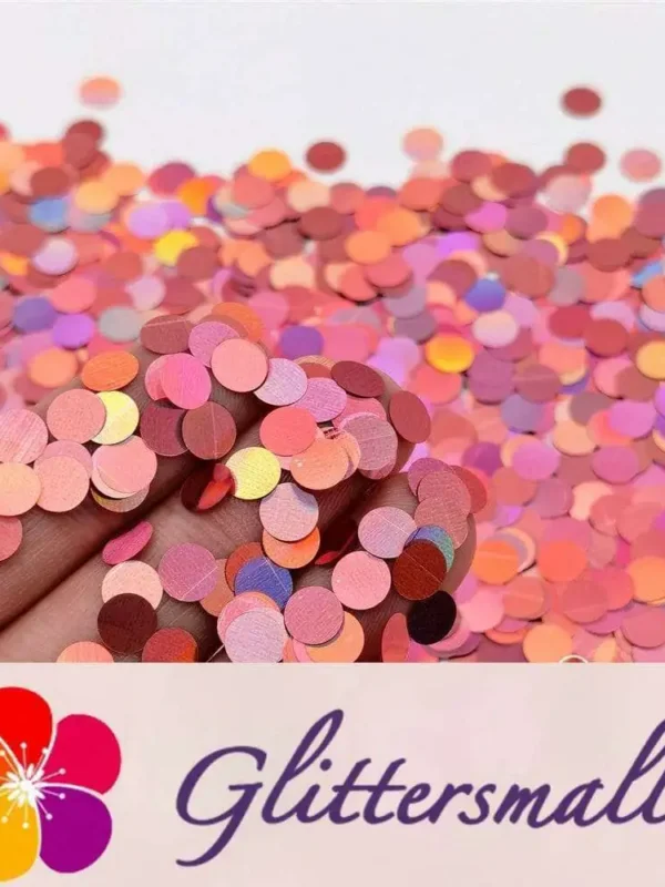 6mm Round Shaped Holographic Hazy Pink Glitter LB0911