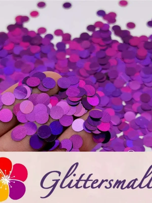 6mm Round Shaped Holographic Purple Glitter LB0800
