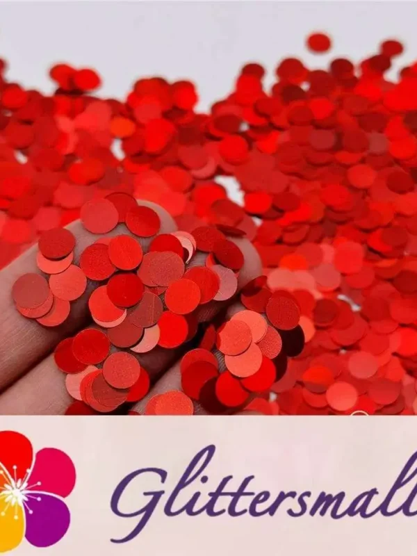 6mm Round Shaped Holographic Red Glitter LB0300