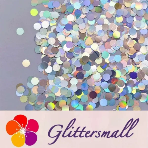 6mm Round Shaped Holographic Silver Glitter LB0100