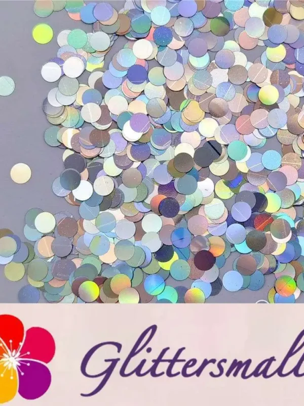 6mm Round Shaped Holographic Silver Glitter LB0100