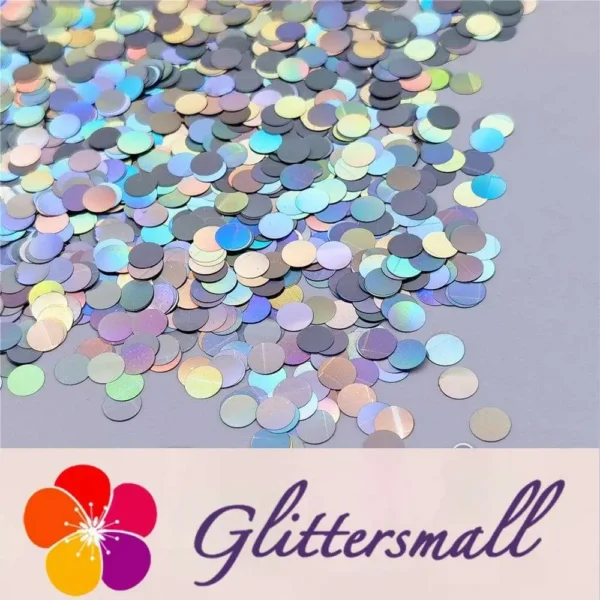 6mm Round Shaped Holographic Silver Glitter LB0100