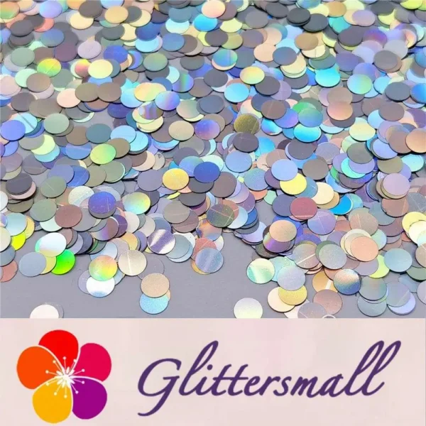 6mm Round Shaped Holographic Silver Glitter LB0100