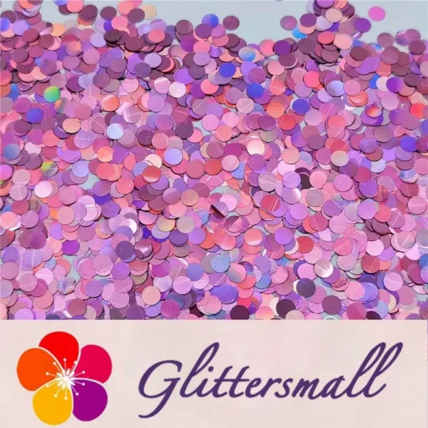 6mm Round Shaped Holographic Pink Glitter LB0901