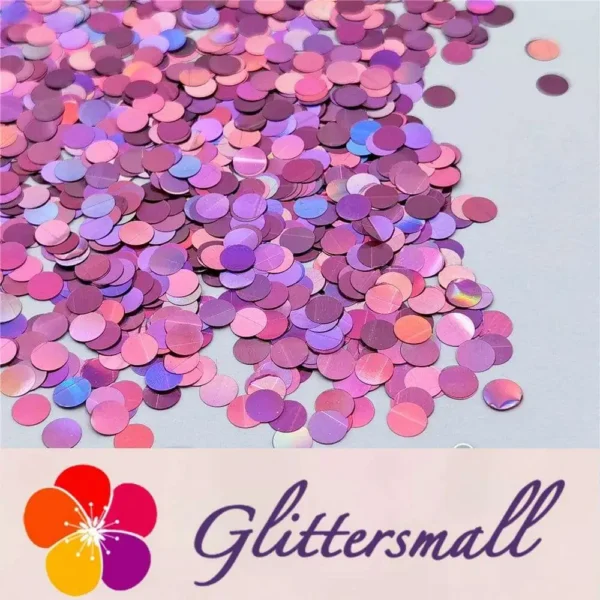 6mm Round Shaped Holographic Pink Glitter LB0901