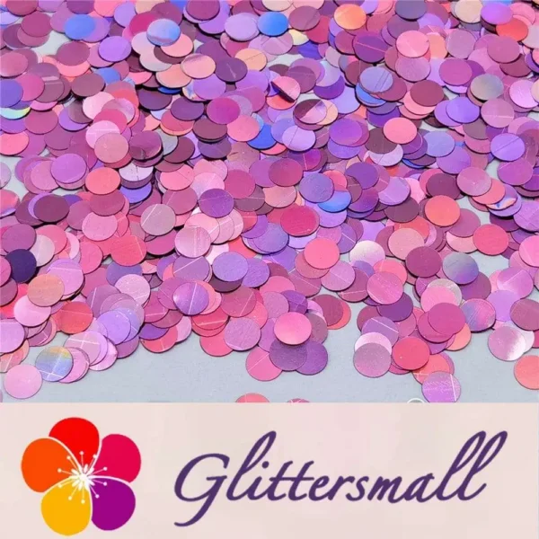 6mm Round Shaped Holographic Pink Glitter LB0901