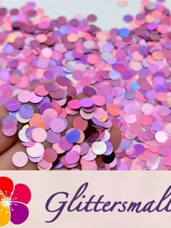 6mm Round Shaped Holographic Pink Glitter LB0901