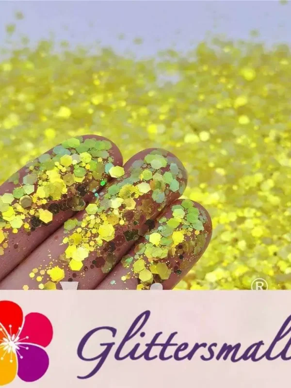 General Mixed High Brightness Iridescent Lemon Yellow Glitter FC332