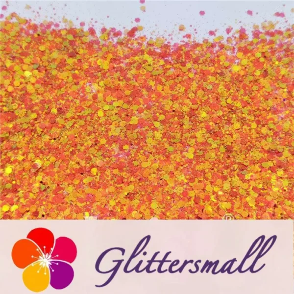 General Mixed High Brightness Iridescent Orange Red Glitter FC338
