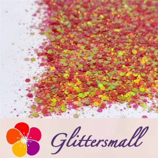General Mixed High Brightness Iridescent Orange Red Glitter FC338
