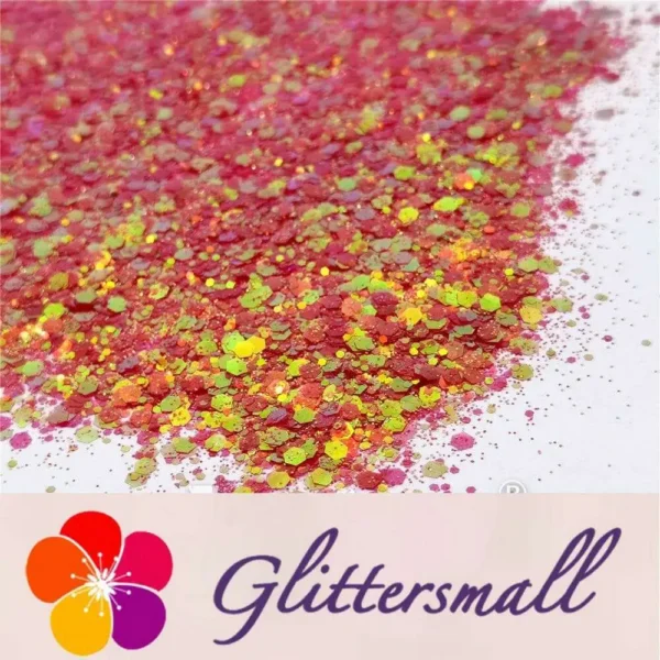 General Mixed High Brightness Iridescent Orange Red Glitter FC338