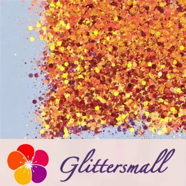 General Mixed High Brightness Iridescent Orange Red Glitter FC338