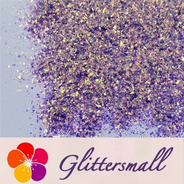 Fluorescent Purple High Brightness Iridescent Cellophane Glitter Shards (Flakes) FC336 2x2