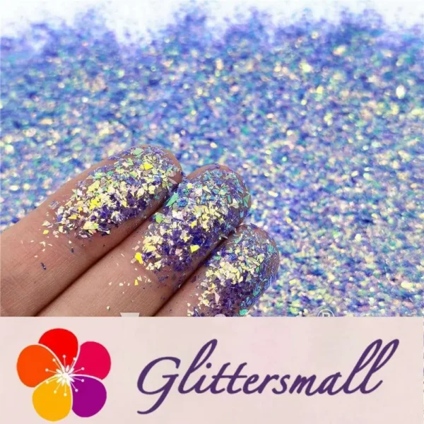 Fluorescent Purple High Brightness Iridescent Cellophane Glitter Shards (Flakes) FC336 2x2