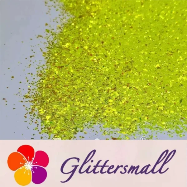 IMG_20210415_143406.webp Fluorescent Green High Brightness Iridescent Cellophane Glitter Shards (Flakes) FC330 2x2