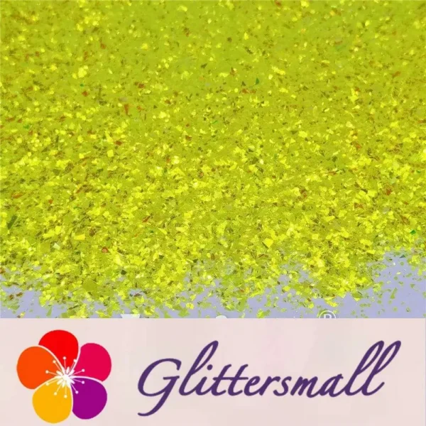 IMG_20210415_143457.webp Fluorescent Green High Brightness Iridescent Cellophane Glitter Shards (Flakes) FC330 2x2