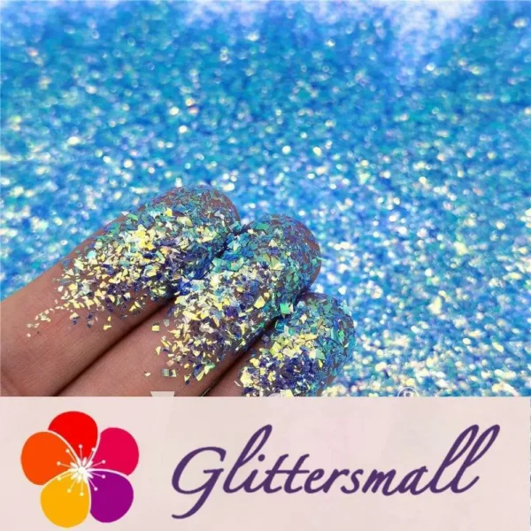 IMG_20210415_144000.webp Blue High Brightness Iridescent Cellophane Glitter Shards (Flakes) FC337 2x2