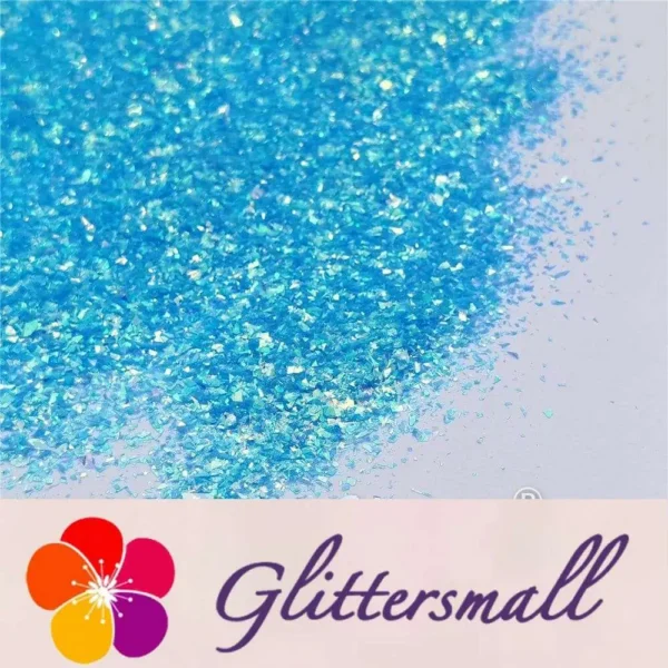 IMG_20210503_154116.webp Fluorescent Blue High Brightness Iridescent Cellophane Glitter Shards (Flakes) FC337A 2x2