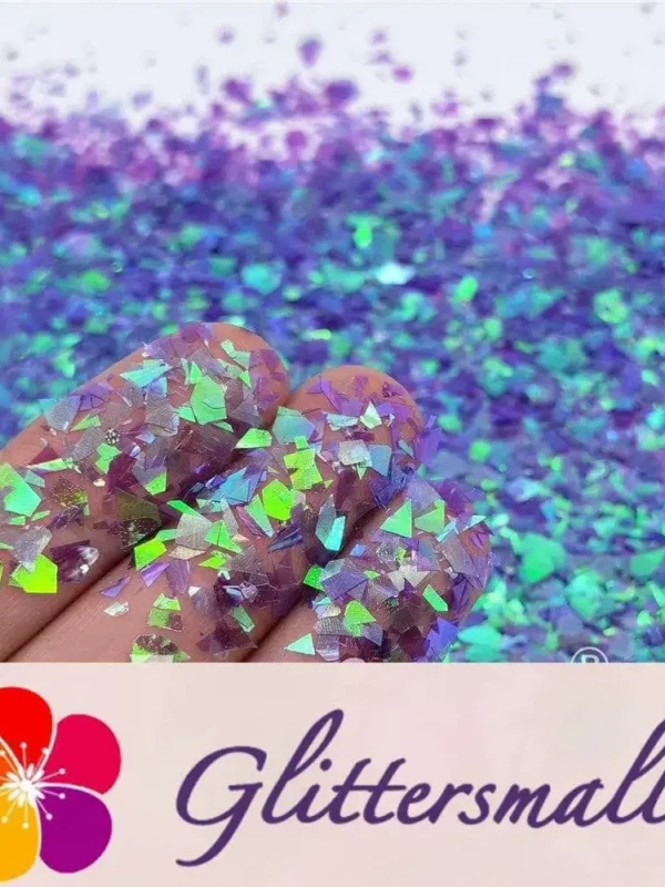 Iridescent Cellophane Glitter Flakes Shard C006 4X4