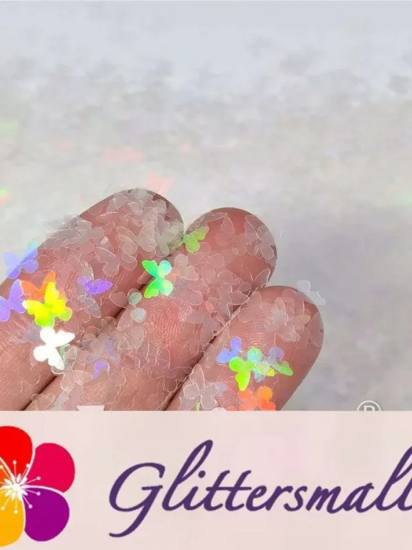 5mm Butterfly Shaped Rainbow Translucent Holographic Glitter LB01100